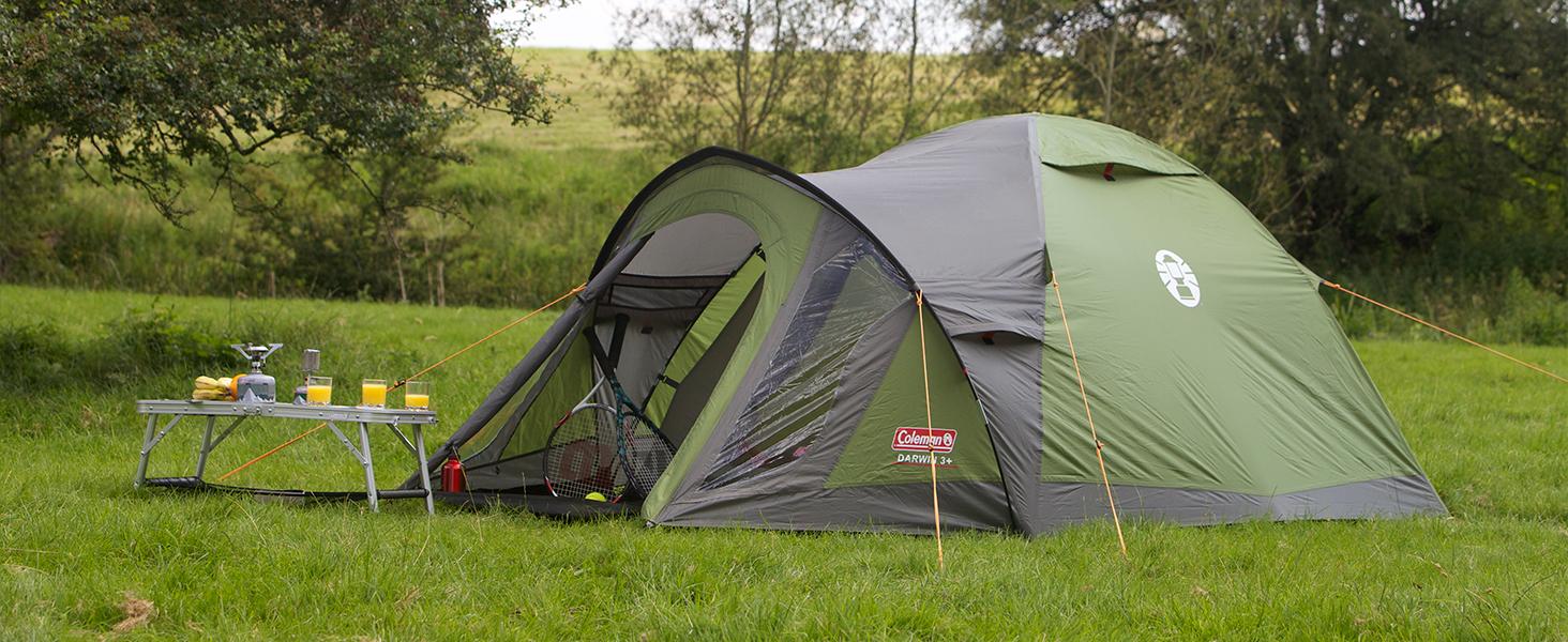 Coleman Tent Darwin 3+, Compact 3 Man Dome Tent, also Ideal for